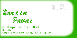 martin pavai business card